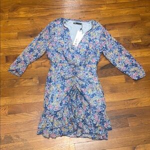 Zara Multicolor Floral V-Neck Dress